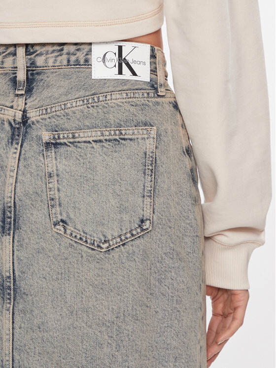 Calvin Klein Jeans Calvin Klein Jeans Jeans suknja Front Split Maxi Denim Skirt J20J222869 Plava Slim Fit