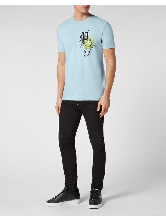 PHILIPP PLEIN PHILIPP PLEIN T-Shirt 701 Světle modrá Regular Fit