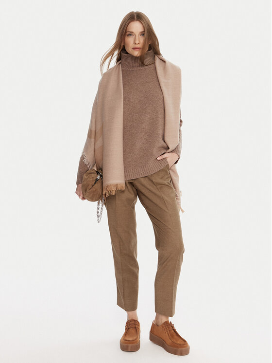 Weekend Max Mara Weekend Max Mara Kalhoty z materiálu Caldaia 2525136152 Hnědá Regular Fit