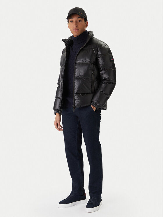 Tommy Hilfiger Tommy Hilfiger Pehelykabát MW0MW40617 Fekete Regular Fit