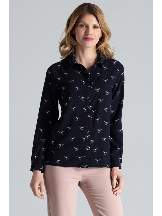 FIGL FIGLFIGL Camicia M284 Blu scuro Regular Fit