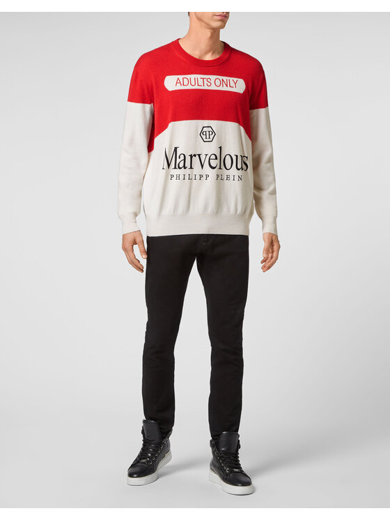 PHILIPP PLEIN PHILIPP PLEIN Longsleeve 5709 Biały Regular Fit