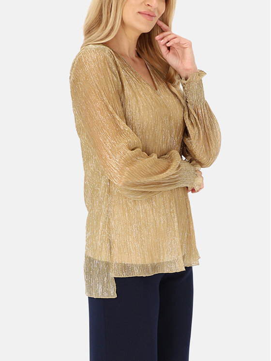 Potis & Verso Potis & Verso Bluzka Trini Złoty Regular Fit