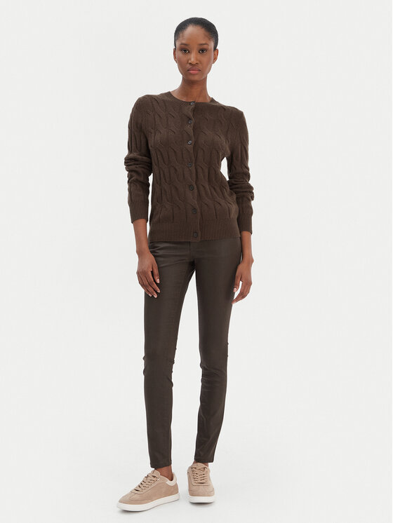 Vero Moda Vero Moda Nohavice z imitácie kože Flash 10314591 Hnedá Skinny Fit