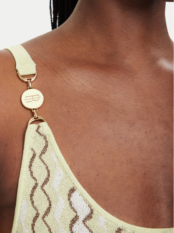 Fracomina Fracomina Strickkleid FS26SD5005K414F8 Hellgelb Slim Fit