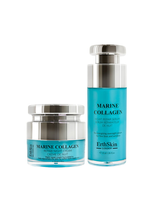 Erthskin London Erthskin London z kolagenem morskim + serum naprawcze z kolagenem morskim Krem na noc