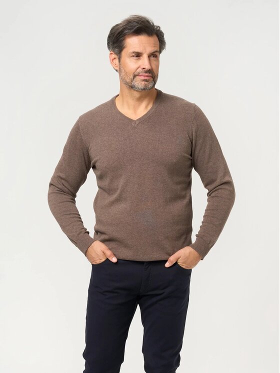Willsoor Willsoor Sweter 71434 Brązowy Regular Fit