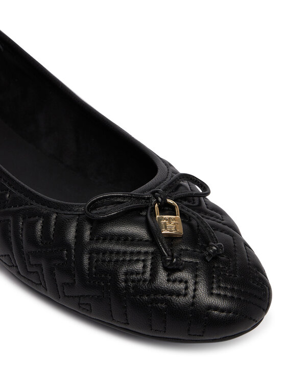 Tommy Hilfiger Tommy Hilfiger Балеринки Th Quilted Ballerina FW0FW09264 Черен