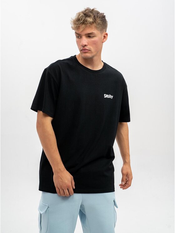 Smerfy Smerfy T-Shirt Koszulka Z Krótkim Rękawem Oversize Męska Czarna Smerfy Scene L Czarny Oversize