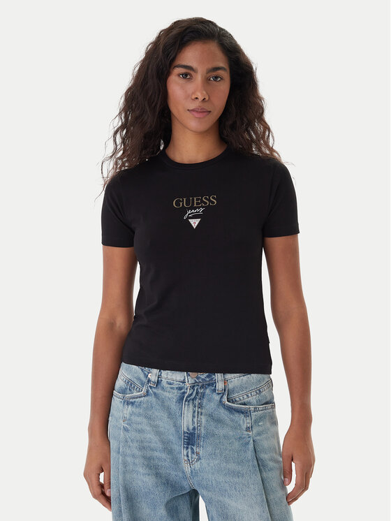 Guess Jeans Guess Jeans Tricou 180328 Negru Classic Fit