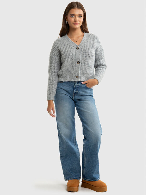 BIG STAR BIG STAR Kardigan KARDA_901_160 Szary Classic Fit