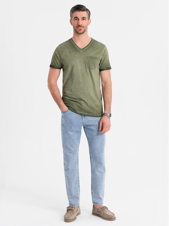 Ombre Ombre T-Shirt OM-TSWT-0242 Khaki Regular Fit