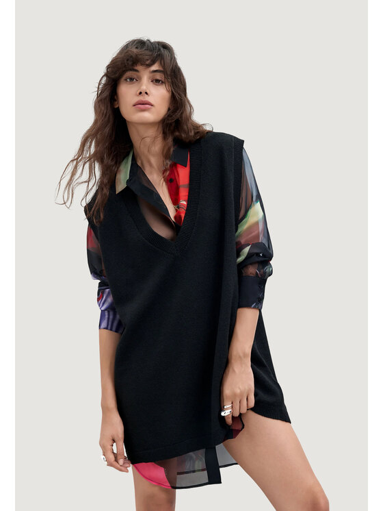 Desigual Desigual Vestito da giorno VEST_MAMEN_LACROIX Nero Egg Fit