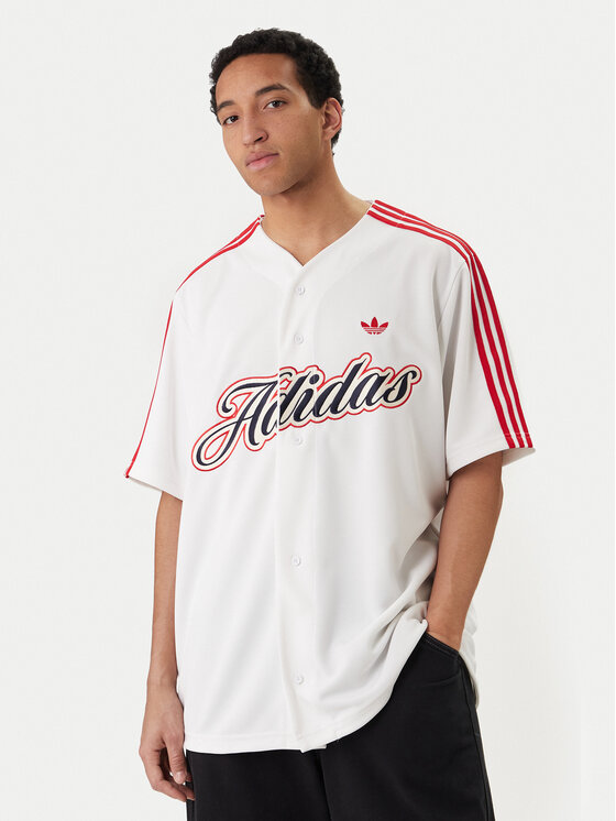 adidas Tricou Summer League Varsity Baseball KD6563 Alb Oversize