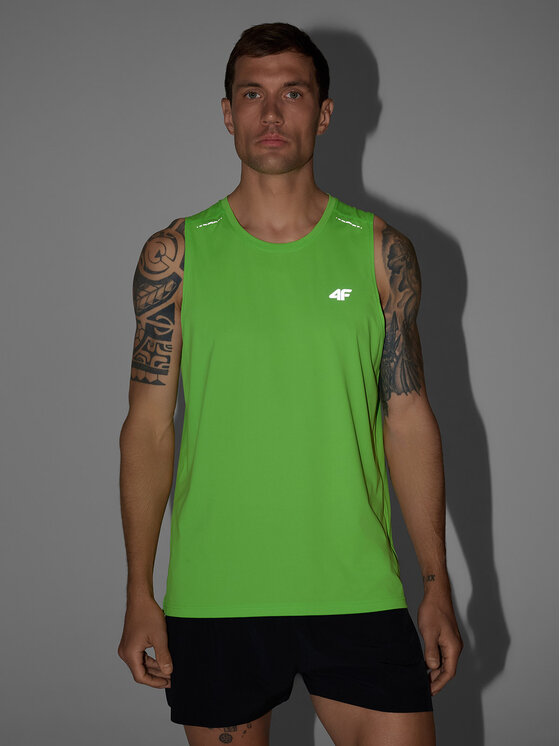 4F 4F Tank top FLOW MOTION Zielony Regular Fit