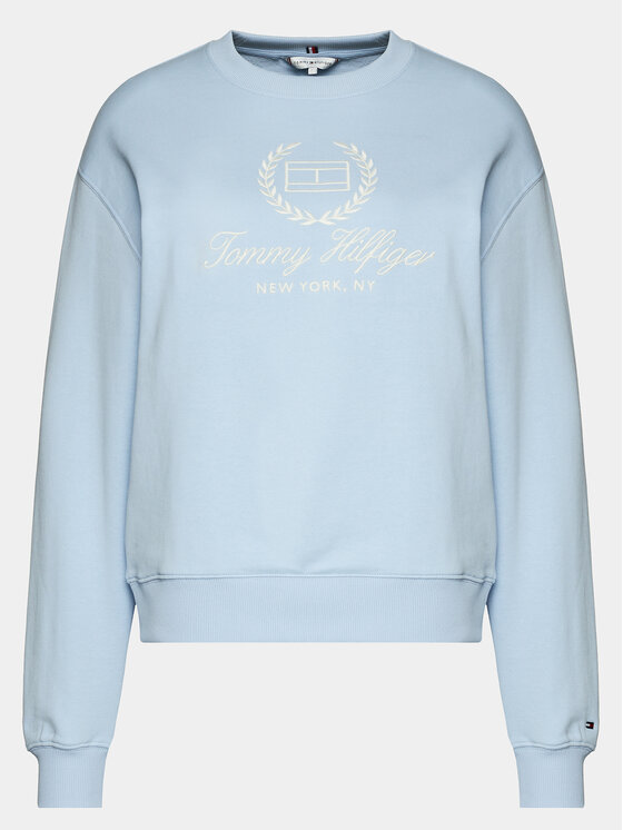 Tommy Hilfiger Tommy Hilfiger Bluza Flag Script WW0WW41758 Błękitny Regular Fit