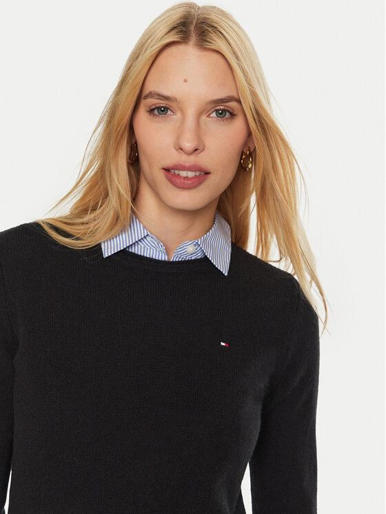 Tommy Hilfiger Tommy Hilfiger Džemper WW0WW44161 Crna Regular Fit