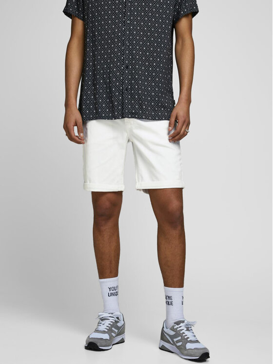 Jack&Jones Kratke Traperice Jpstrick 12258430 Bijela Regular Fit