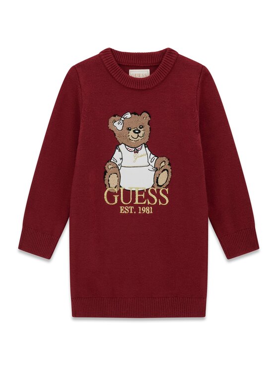 Guess Guess Sukienka dzianinowa K6BK08 Z1308 Czerwony Regular Fit