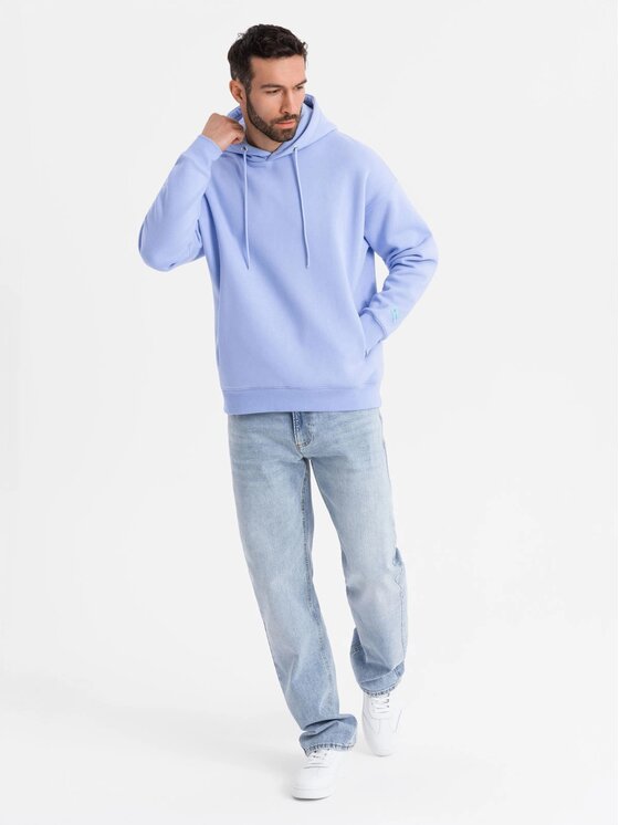 Ombre Ombre Bluza OU-SNBC-0105 Niebieski Regular Fit