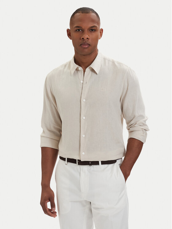 Calvin Klein Calvin Klein Hemd LV04LE125G Hellbeige Regular Fit