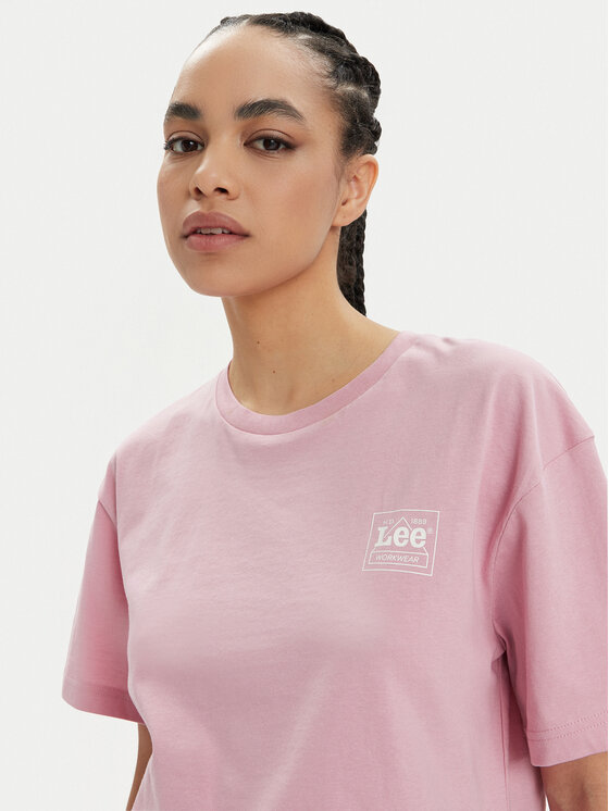 Lee Lee Тишърт 112350207 Розов Relaxed Fit