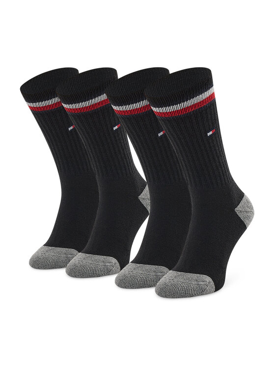 Tommy Hilfiger Tommy Hilfiger Set od 2 para dječjih visokih čarapa 100001500 Crna