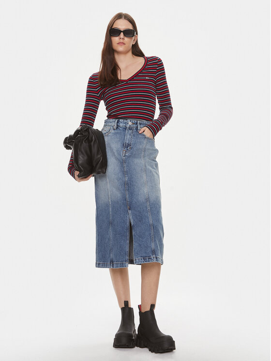 Tommy Jeans Tommy Jeans Farmer szoknya Claire DW0DW17218 Kék Regular Fit
