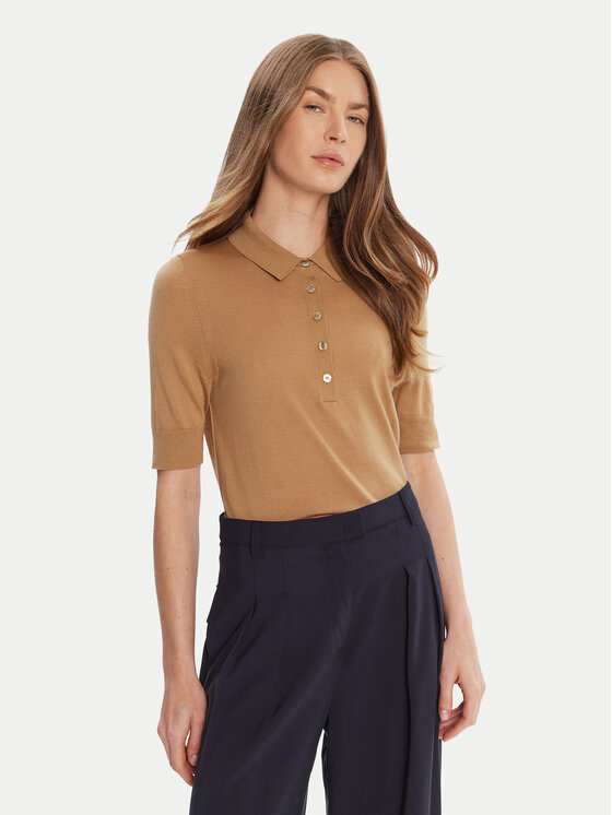 BOSS Tricou polo Fidenka 50545015 Bej Regular Fit