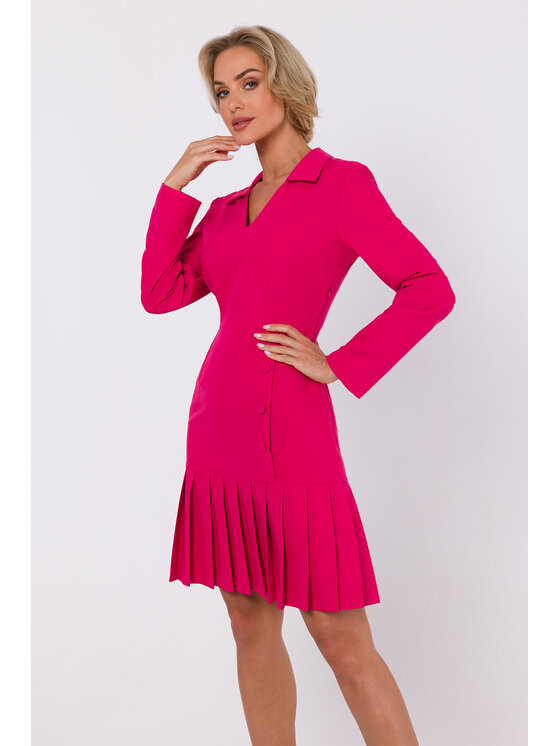 Made of Emotion Made of Emotion Koktejlové šaty M752 Ružová Modern Fit