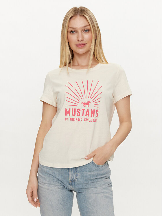 Mustang T-shirt Alina C Print 1014676 Žuta Regular Fit