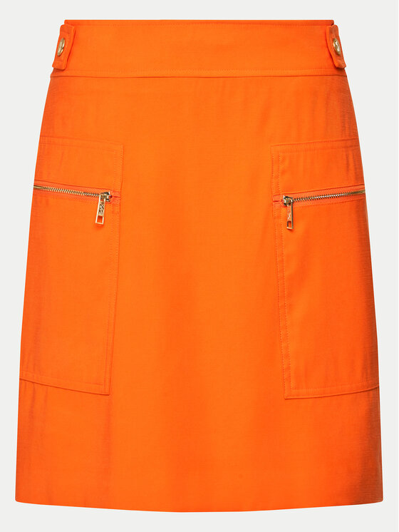 DKNY Trapecijos formos sijonas P4BNTW62 Oranžinė Regular Fit