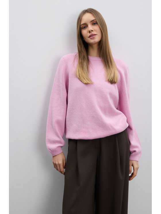 Fobya Fobya Sweter F2100 Różowy jasny Basic Fit