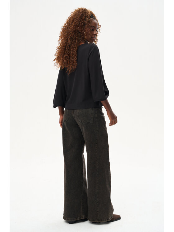 blue shadow blue shadow Bluzka Laqi Czarny Regular Fit