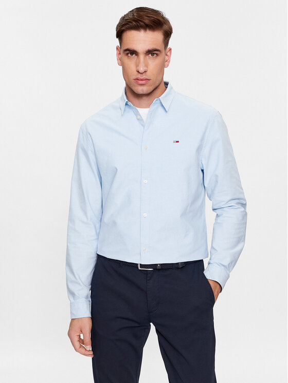 Tommy Jeans Krekls Classic Oxford DM0DM15408 Gaiši zils Classic Fit