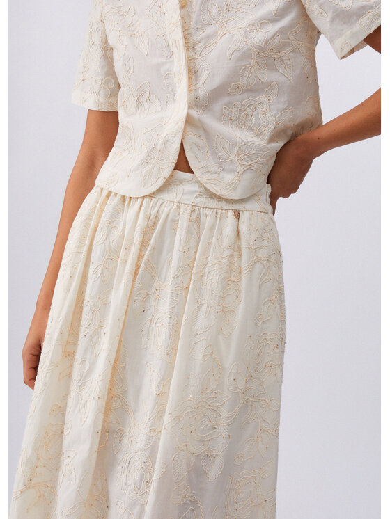 Liu Jo Liu Jo Spódnica maxi WA6455T472AP9417 Biały Regular Fit
