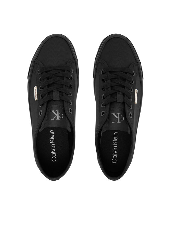 Calvin Klein Calvin Klein Sneakersy Vulc Flatform Lace Up Moire YW0YW02012 Černá