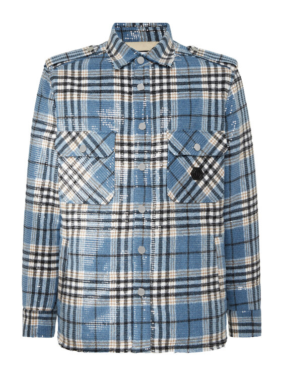 PHILIPP PLEIN PHILIPP PLEIN Koszula 26121 Niebieski jasny Regular Fit