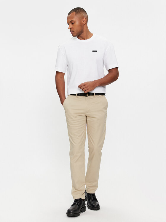 Calvin Klein Calvin Klein Chinosy Modern K10K110979 Beżowy Slim Fit