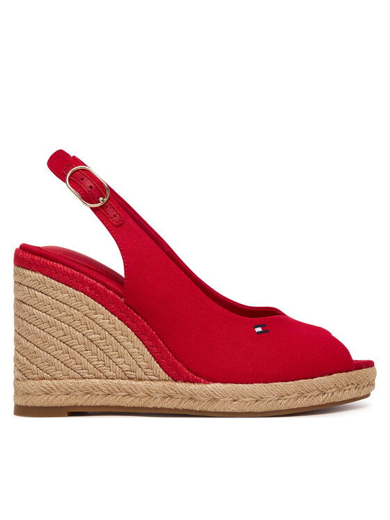 Tommy Hilfiger Tommy Hilfiger Espadrilles Flag High Wedge Espad Slingback FW0FW09343 Piros