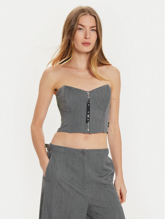 TWINSET Top 242AM2044 Sivá Slim Fit