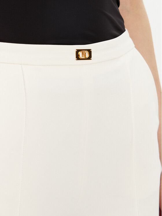 Elisabetta Franchi Elisabetta Franchi Pantaloni din material PA-076-51E2-V280 Alb Regular Fit