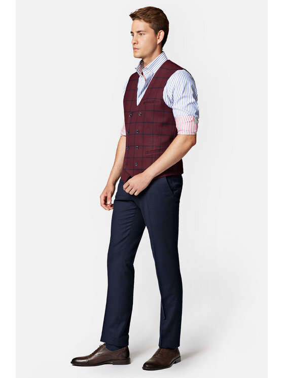 Lancerto Lancerto Kamizelka KA131223000001 Bordowy Slim Fit