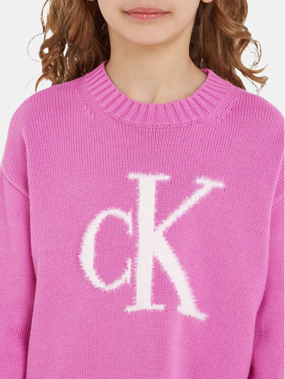 Calvin Klein Jeans Calvin Klein Jeans Пуловер Fluffy Monogram IG0IG02220 Розов Regular Fit