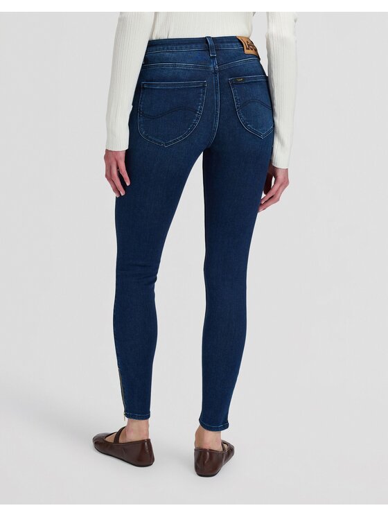 Lee Lee Jeansy SCARLETT HIGH ZIP Niebieski Skinny Fit