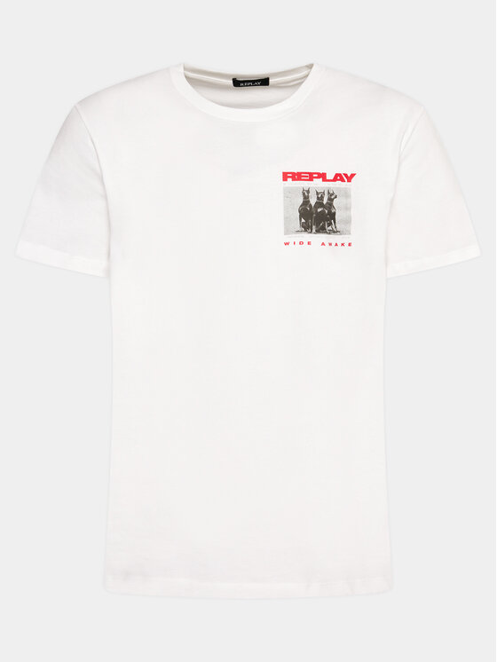 REPLAY Replay T-Shirt M6766.000.22662 Biały Regular Fit