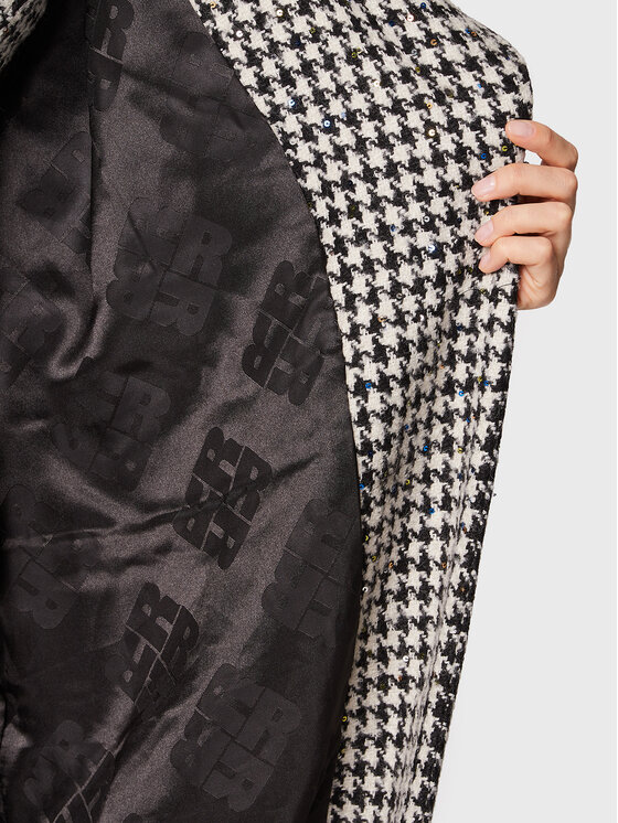 ROTATE ROTATE Płaszcz wełniany Sparkly Houndstooth RT1904 Kolorowy Oversize