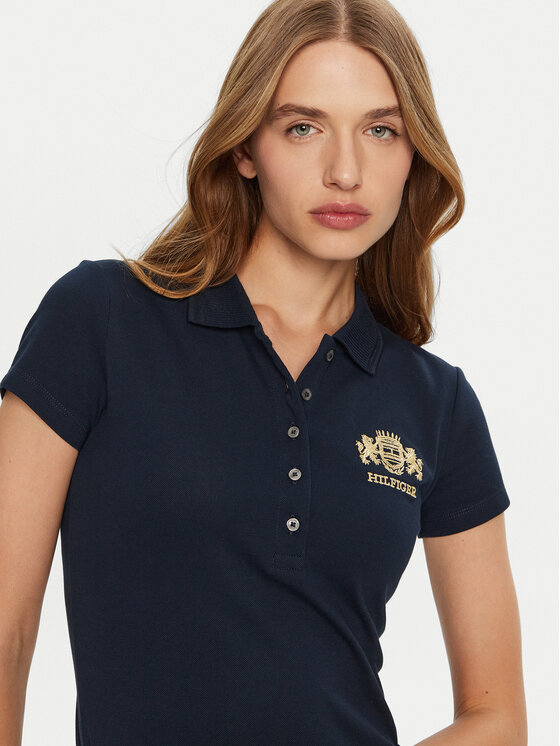 Tommy Hilfiger Tommy Hilfiger Polo majica Varsity WW0WW43931 Mornarsko modra Slim Fit