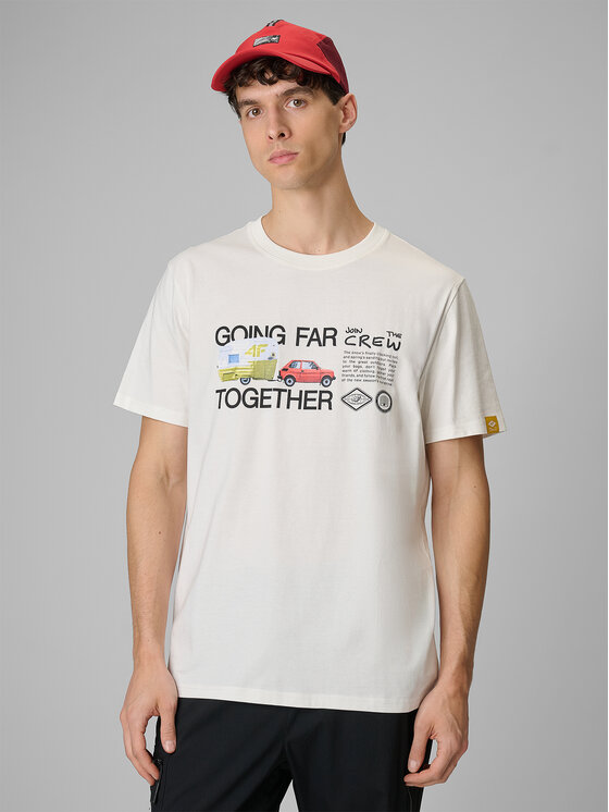 4F 4F T-Shirt NATURE’S TRAIL Biały Regular Fit
