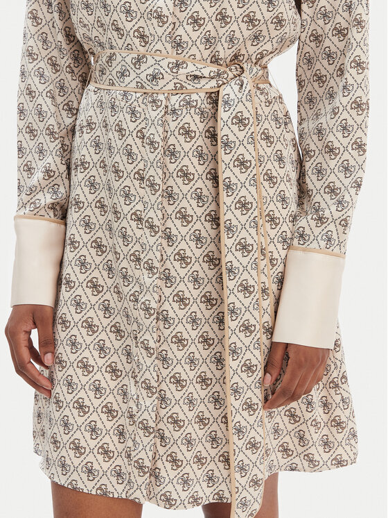 Guess Guess Sukienka koszulowa W6RK90 WF1T2 Beżowy Regular Fit